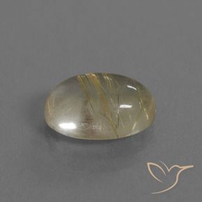 4.92克拉天然金红石石英，椭圆形，透明