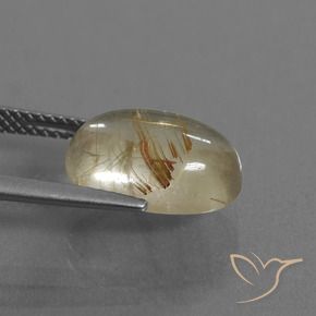 4.92克拉天然金红石石英，椭圆形，透明