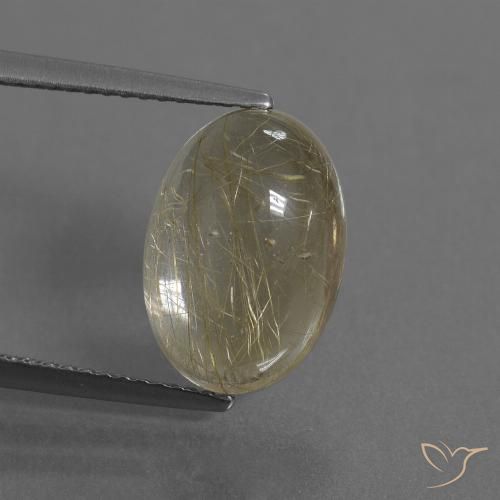 5.19ct 天然 非常浅的金棕色 金红石石英, 椭圆形, 透明