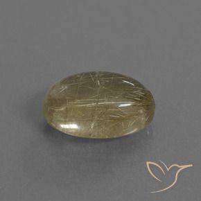 5.19克拉天然金红石石英，椭圆形，透明