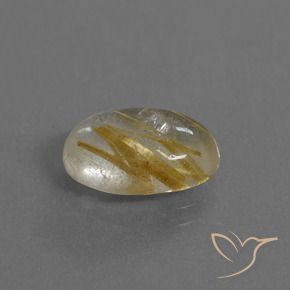 4.06克拉天然金红石石英，椭圆形，透明