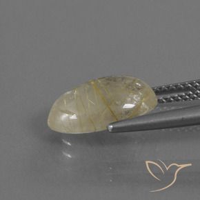 3.20克拉天然金红石石英，椭圆形，透明