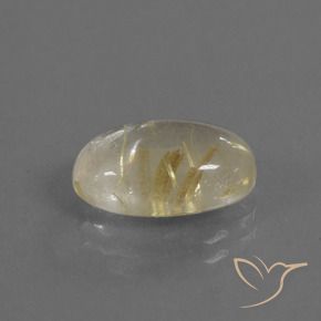 3.68克拉天然金红石石英，椭圆形，透明