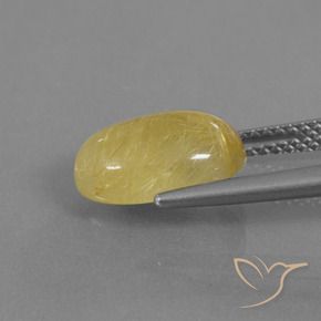 3.53克拉天然金红石石英，椭圆形，透明