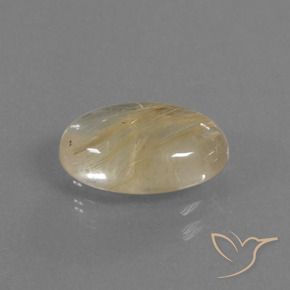 3.25克拉天然金红石石英，椭圆形，透明