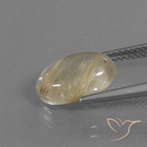 3.25克拉天然金红石石英，椭圆形，透明
