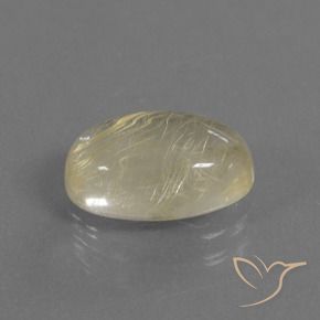 4.11克拉天然金红石石英，椭圆形，透明