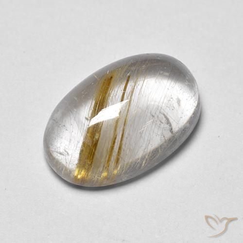 3.92克拉天然金红石石英，椭圆形，透明