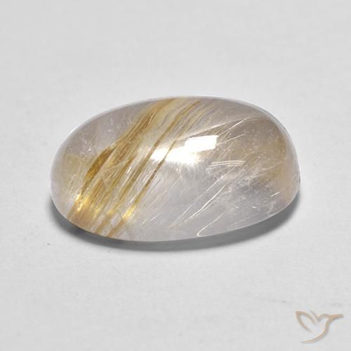3.92克拉天然金红石石英，椭圆形，透明