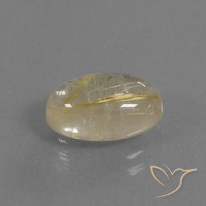 3.92克拉天然金红石石英，椭圆形，透明