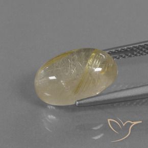 3.92克拉天然金红石石英，椭圆形，透明
