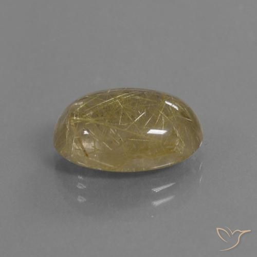 7.75克拉天然金红石石英，椭圆形，透明