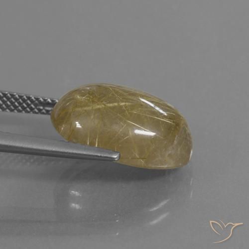 7.75克拉天然金红石石英，椭圆形，透明
