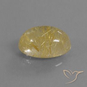 5.72克拉天然金红石石英，椭圆形，透明