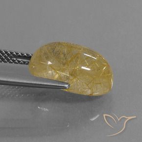 5.72克拉天然金红石石英，椭圆形，透明