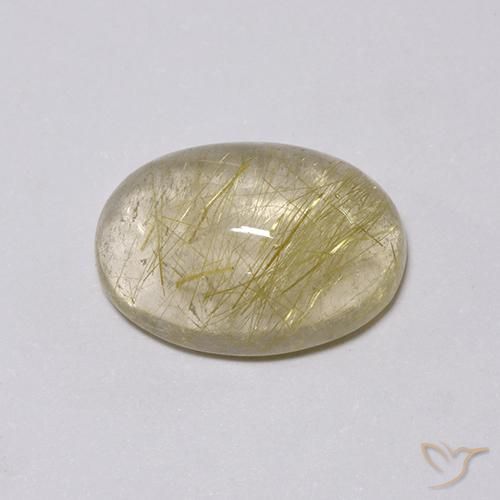 4.97克拉天然金红石石英，椭圆形，透明