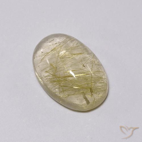 4.97克拉天然金红石石英，椭圆形，透明