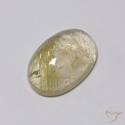 4.97克拉天然金红石石英，椭圆形，透明