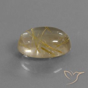 5.58克拉天然金红石石英，椭圆形，透明