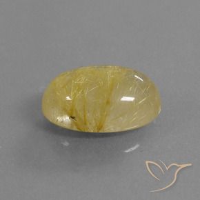 5.06克拉天然金红石石英，椭圆形，透明
