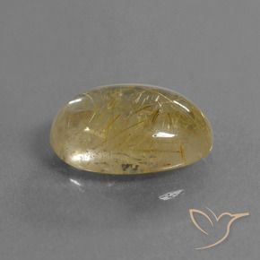 4.81克拉天然金红石石英，椭圆形，透明