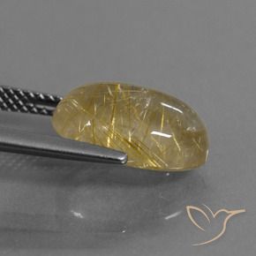 4.81克拉天然金红石石英，椭圆形，透明