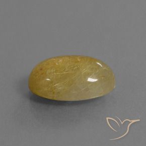 4.56克拉天然金红石石英，椭圆形，半透明