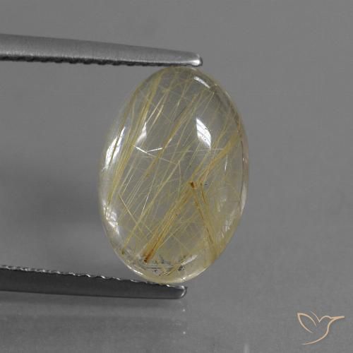 4.05ct 天然 非常浅的金棕色 金红石石英, 椭圆形, 透明