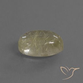 4.08克拉天然金红石石英，椭圆形，透明