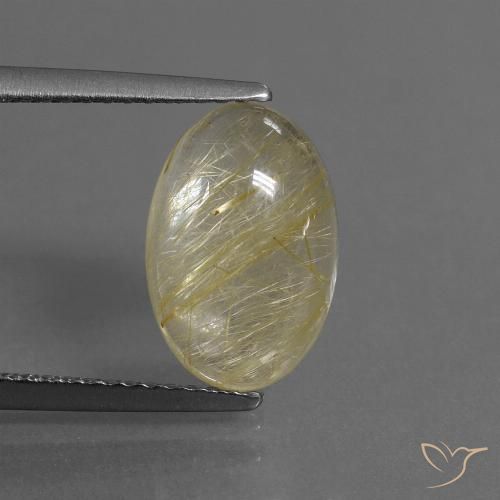 3.59ct 天然 淡黄色 金红石石英, 椭圆形, 透明