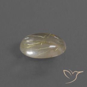 3.27克拉天然金红石石英，椭圆形，透明