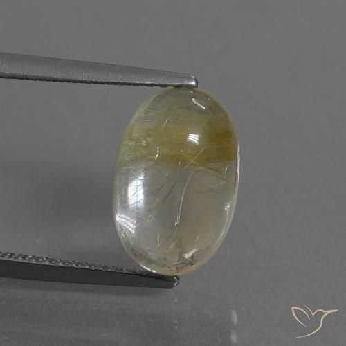 4.09ct 天然 淡黄色 金红石石英, 椭圆形, 透明