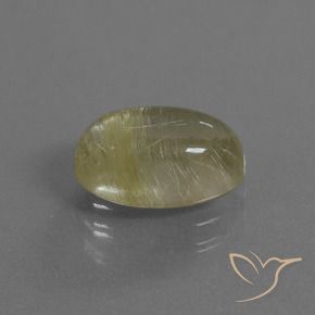 4.09克拉天然金红石石英，椭圆形，透明