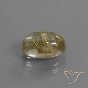 4.38克拉天然金红石石英，椭圆形，透明