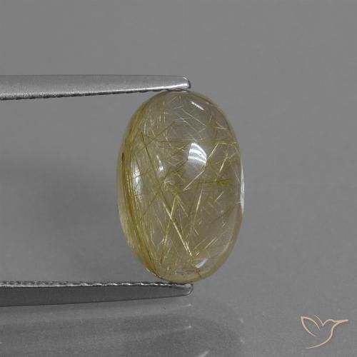 3.89ct 天然 托斯卡纳黄 金红石石英, 椭圆形, 透明