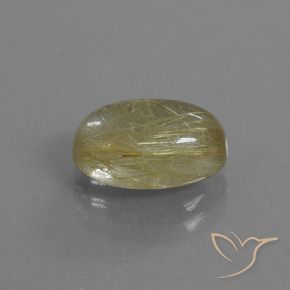 3.89克拉天然金红石石英，椭圆形，透明