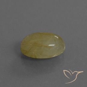 5.27克拉天然金红石石英，椭圆形，半透明