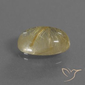 5.19克拉天然金红石石英，椭圆形，透明