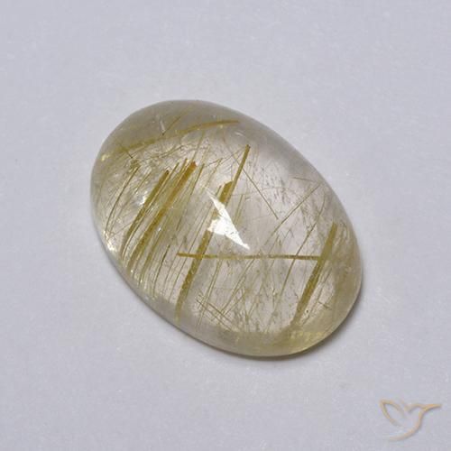5.25ct 天然 非常浅的金棕色 金红石石英, 椭圆形, 透明