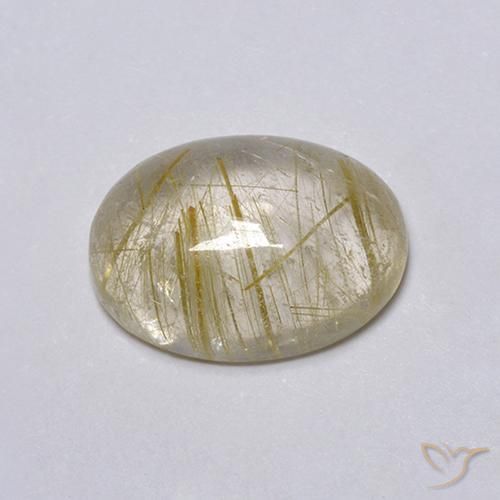 5.25克拉天然金红石石英，椭圆形，透明