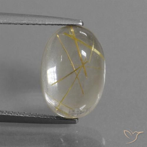 5.34ct 天然 淡黄色 金红石石英, 椭圆形, 透明