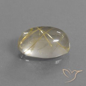 5.34克拉天然金红石石英，椭圆形，透明