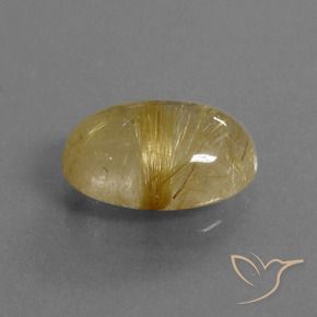 4.68克拉天然金红石石英，椭圆形，透明