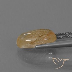 4.60克拉天然金红石石英，椭圆形，透明