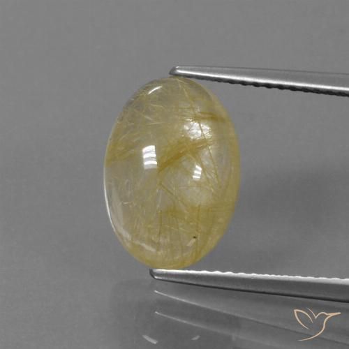 5.06ct 天然 托斯卡纳黄 金红石石英, 椭圆形, 透明