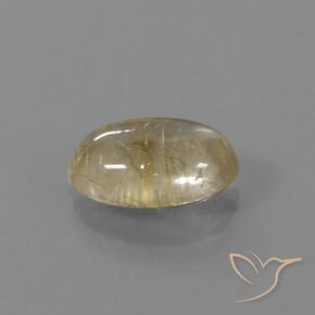 4.36克拉天然金红石石英，椭圆形，透明