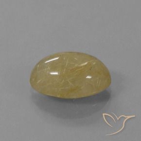 5.66克拉天然金红石石英，椭圆形，透明