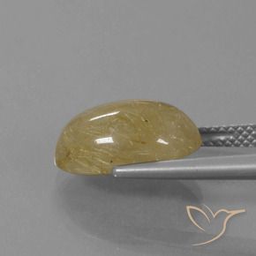 5.66克拉天然金红石石英，椭圆形，透明