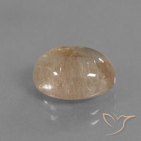 3.95克拉天然金红石石英，椭圆形，透明