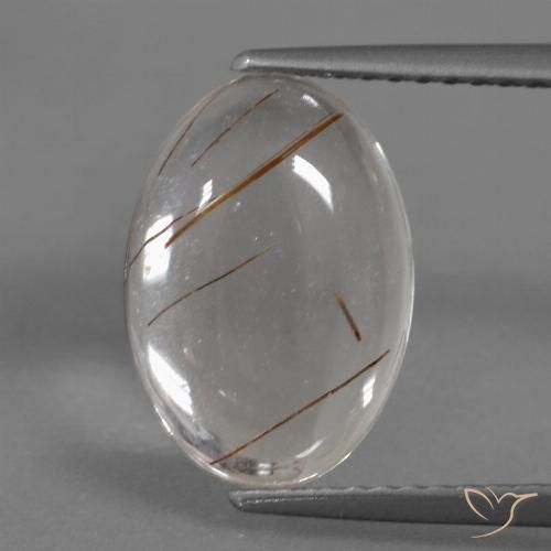3.45ct 天然 用铜清除 金红石石英, 椭圆形, 透明